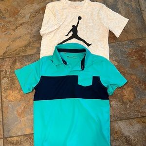 Boys under armour polo and Nike t-shirt